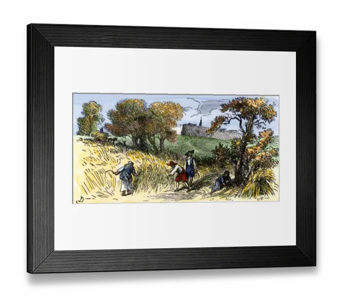 Framed Print : Colonial farmers in New Sweden, 1600s Framed Print : Colonial farmers in New Sweden, 1600s