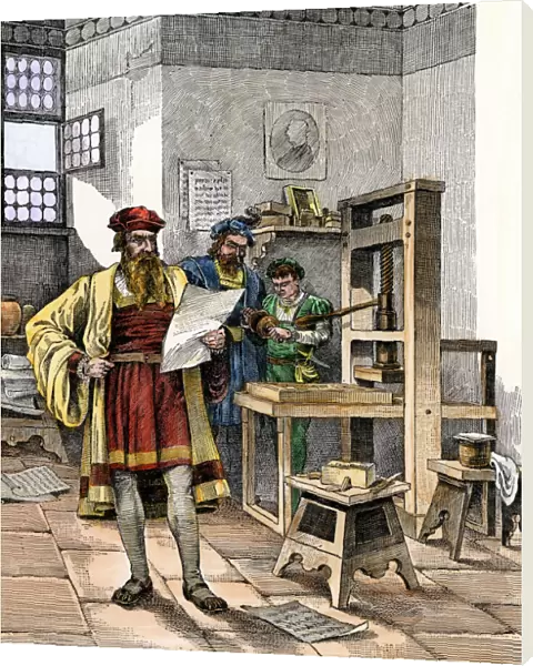 Gutenbergs printing press, 1450s
