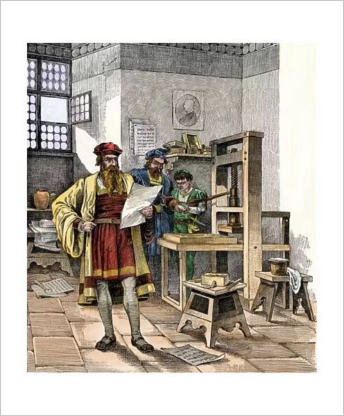 Gutenbergs printing press, 1450s