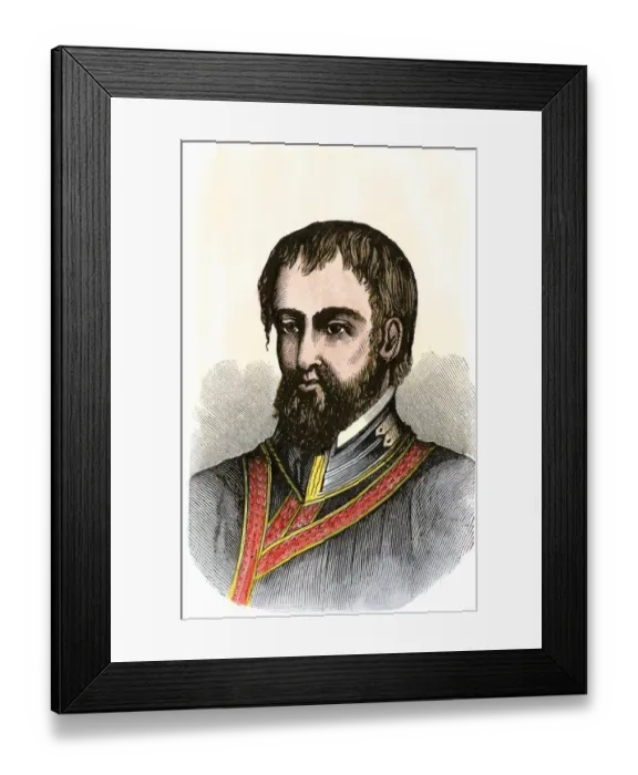Framed Print : Hernando De Soto portrait
