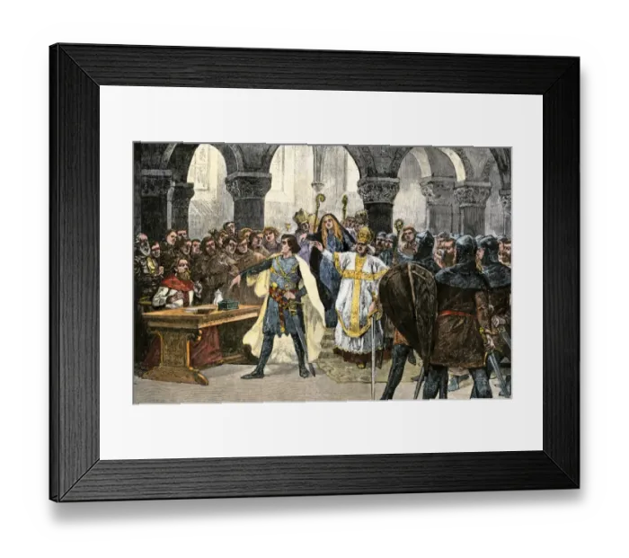 Framed Print : Emperor Henry IV defying Hildebrand Framed Print : Emperor Henry IV defying Hildebrand