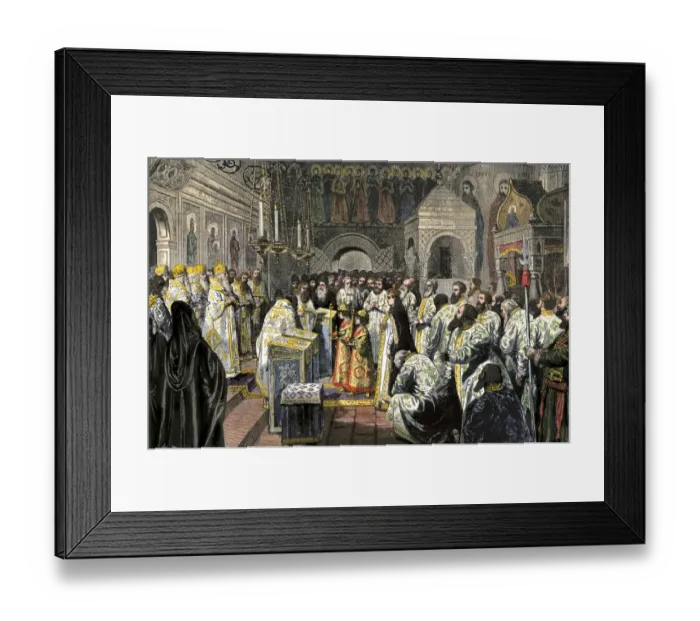 Framed Print : Coronation of the two Romanov children