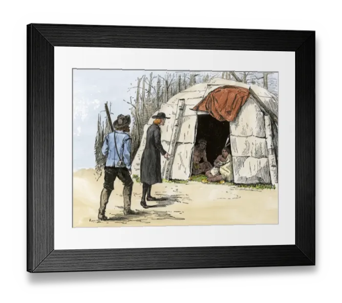 Framed Print : Father Hennepin in Minnesota, 1680