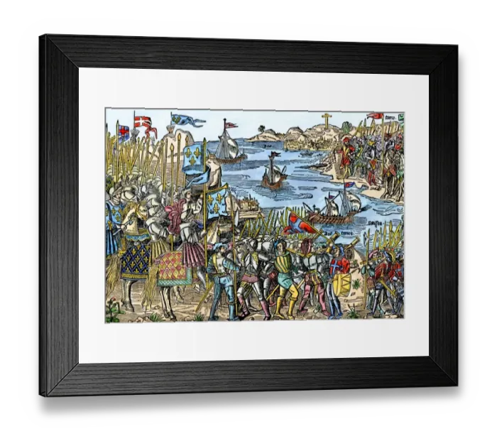 Framed Print : Crusaders sailing for the Holy Land Framed Print : Crusaders sailing for the Holy Land