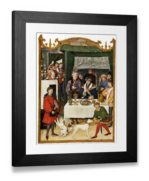 Framed Print : Medieval lord at dinner Framed Print : Medieval lord at dinner