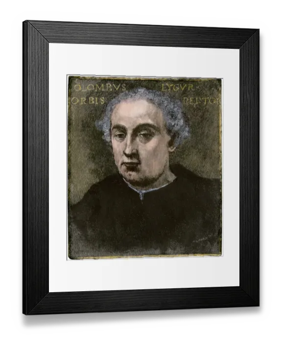 Framed Print : Portrait of Columbus discovered in Italy in the 19th century Framed Print : Portrait of Columbus discovered in Italy in the 19th century