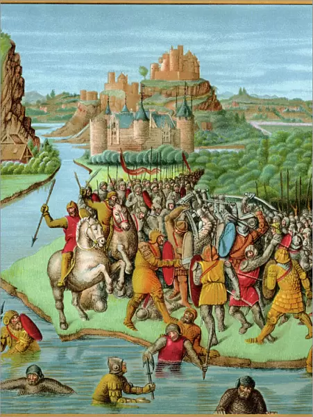 Medieval battle scene