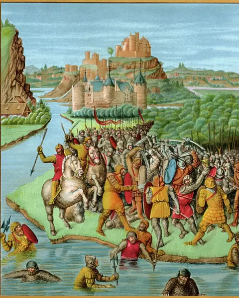 Medieval battle scene