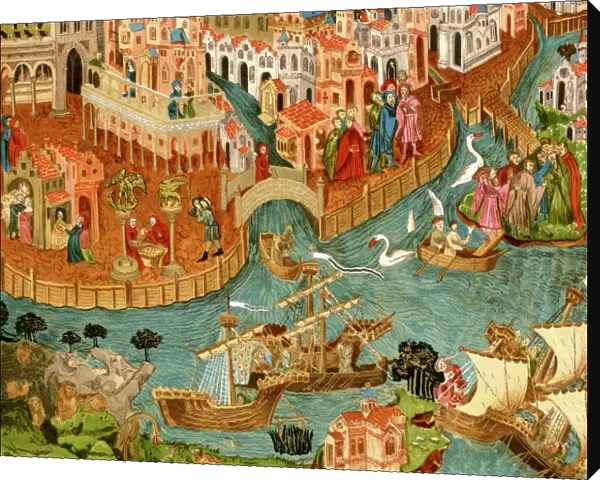 Marco Polo leaving Venice, 1300s