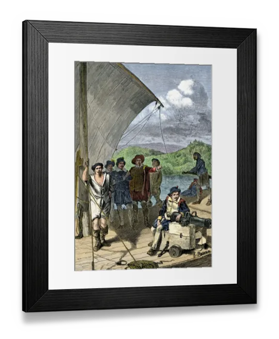 Framed Print : Early exploration of the Maine coast Framed Print : Early exploration of the Maine coast