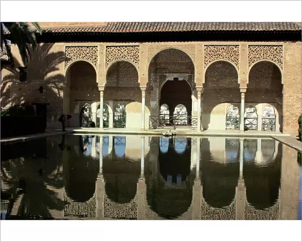 Alhambra palace and reflecting pool, Granada, Spain
