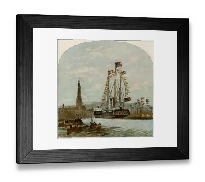 Framed Print : Antwerp welcoming the German prince and princess after their marriage, 1858 Framed Print : Antwerp welcoming the German prince and princess after their marriage, 1858