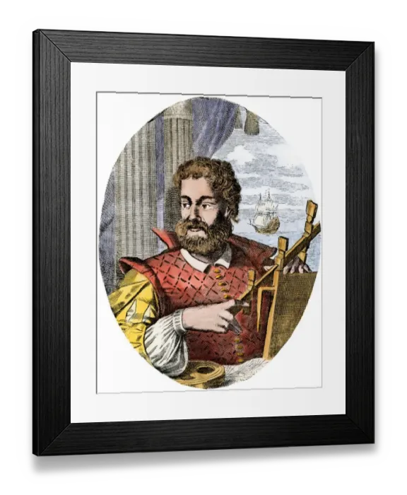 Framed Print : Christopher Columbus portrait Framed Print : Christopher Columbus portrait