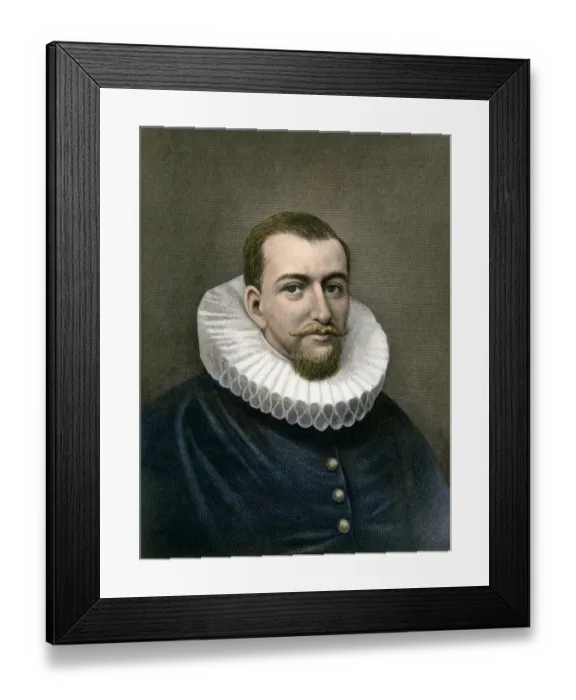 Framed Print : Explorer Henry Hudson. Hand-colored 19th-century engraving Framed Print : Explorer Henry Hudson. Hand-colored 19th-century engraving