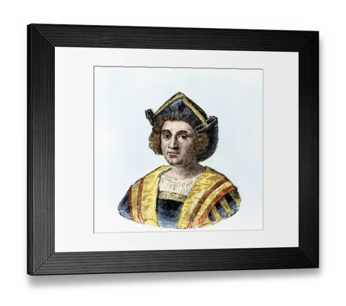 Framed Print : Christopher Columbus portrait Framed Print : Christopher Columbus portrait