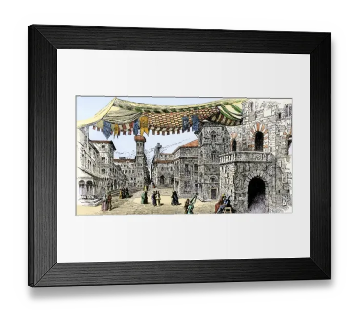 Framed Print : Piazza del Duomo in Florence during the Renaissance Framed Print : Piazza del Duomo in Florence during the Renaissance