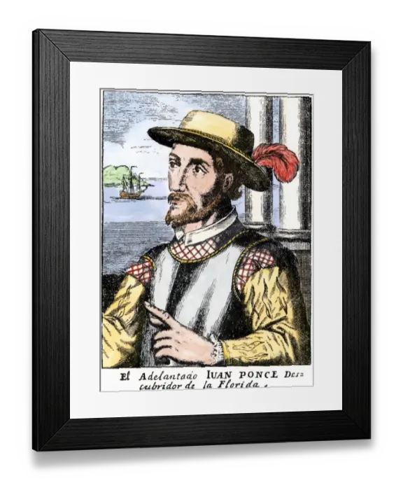 Framed Print : Spanish conquistador Juan Ponce de Leon Framed Print : Spanish conquistador Juan Ponce de Leon