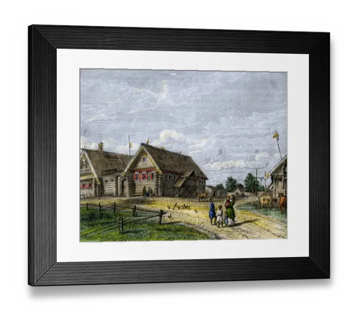 Framed Print : Russian village in the sourthern agricultural zone Framed Print : Russian village in the sourthern agricultural zone