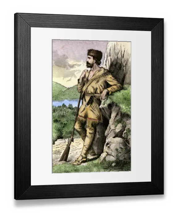 Framed Print : Daniel Boone in the Kentucky wilderness Framed Print : Daniel Boone in the Kentucky wilderness