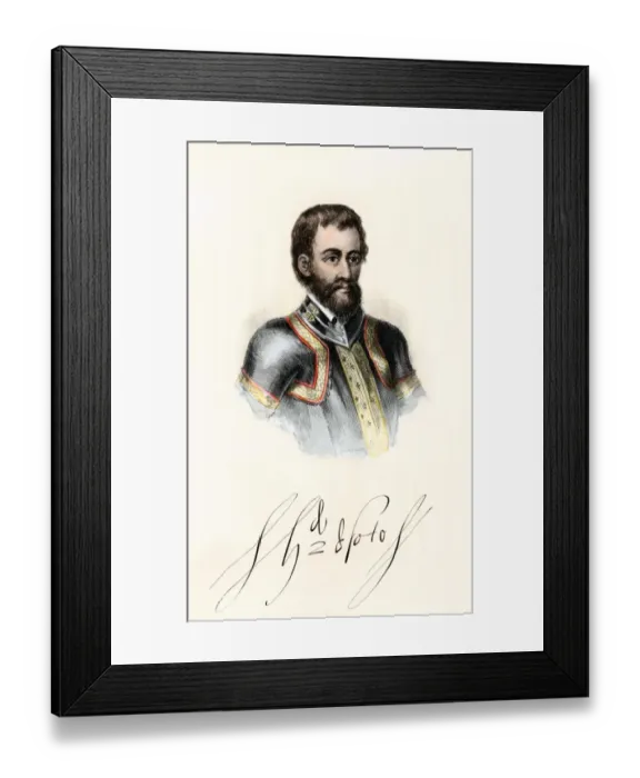 Framed Print : Spanish explorer Hernando de Soto