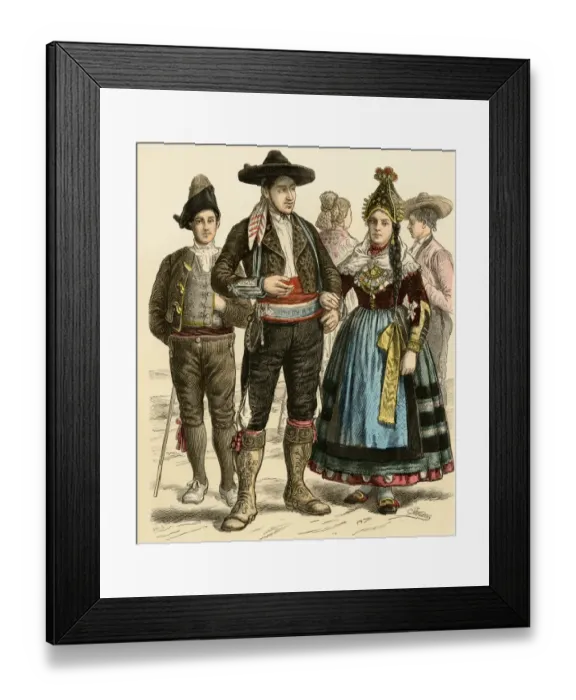 Framed Print : Spanish natives of Leon and Segovia, 1800s Framed Print : Spanish natives of Leon and Segovia, 1800s