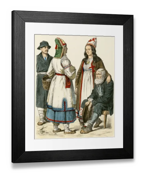 Framed Print : Russians from the Volga and Mordovia, 1800s Framed Print : Russians from the Volga and Mordovia, 1800s