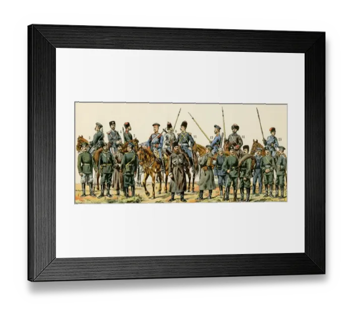 Framed Print : Russian military uniforms, 1900 Framed Print : Russian military uniforms, 1900