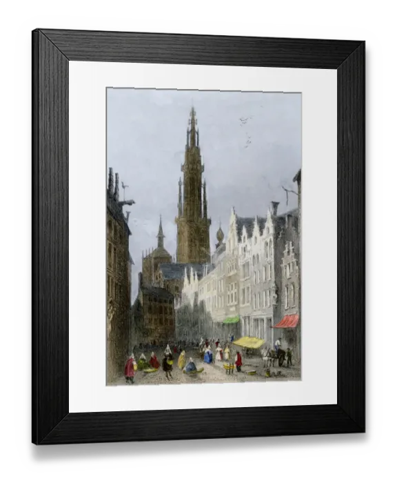 Framed Print : Egg-market day in Antwerp, Belgium Framed Print : Egg-market day in Antwerp, Belgium