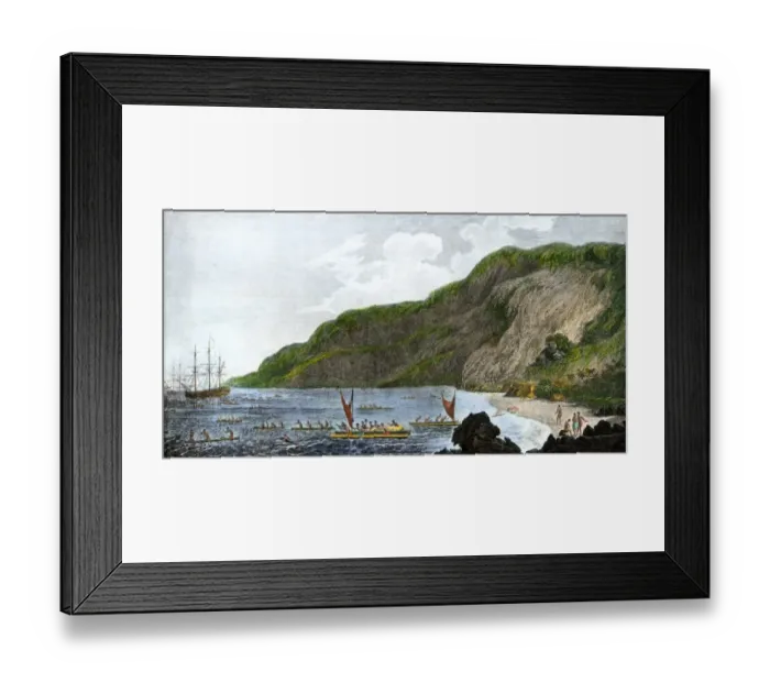 Framed Print : Captain James Cook, discoverer of the Sandwich Islands