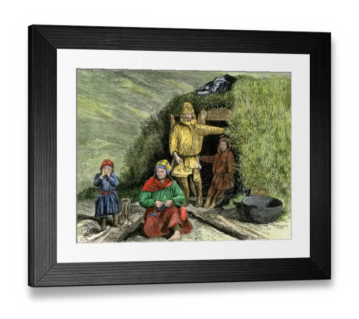 Framed Print : Lapland family, 1800s Framed Print : Lapland family, 1800s