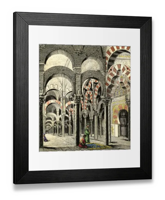 Framed Print : Interior of the mosque at Cordova under the Moors Framed Print : Interior of the mosque at Cordova under the Moors