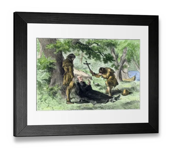 Framed Print : Death of Father Marquette in Michigan Framed Print : Death of Father Marquette in Michigan