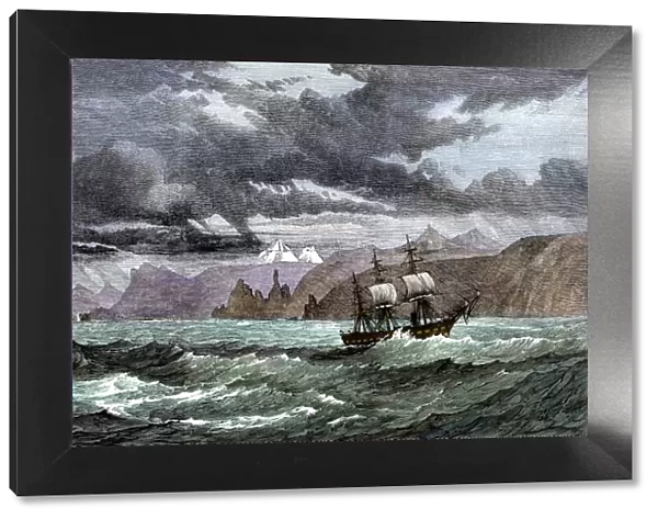 Kerguelen Islands visited by a British ship, 1870s