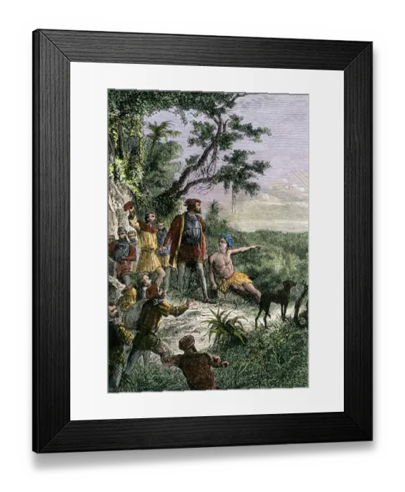 Framed Print : Vasco Nunez de Balboa discovering the Pacific Ocean Framed Print : Vasco Nunez de Balboa discovering the Pacific Ocean