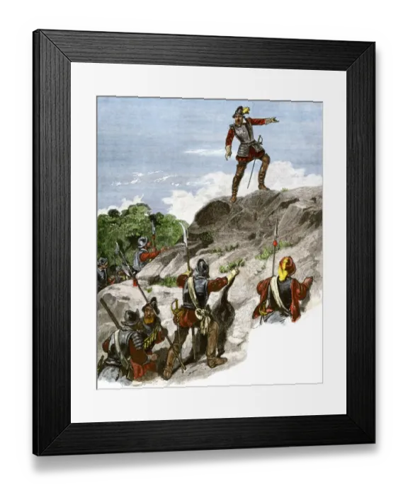 Framed Print : Balboa discovering the Pacific, 1513 Framed Print : Balboa discovering the Pacific, 1513