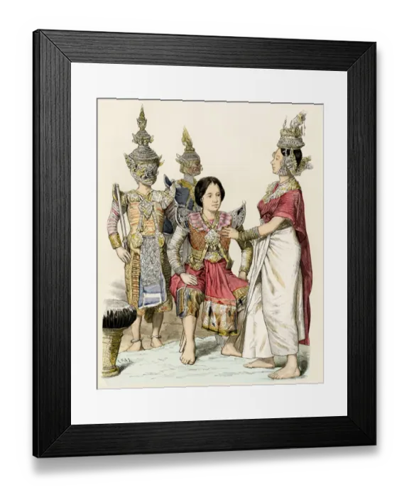 Framed Print : Siamese (Thai) actors and actresses Framed Print : Siamese (Thai) actors and actresses