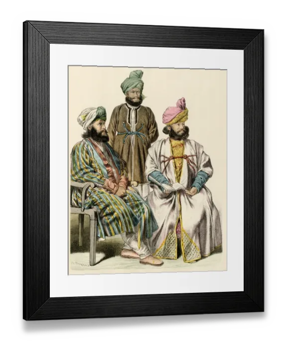 Framed Print : Afghan men, 1800s Framed Print : Afghan men, 1800s