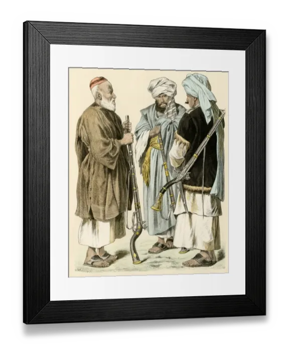 Framed Print : Afghan men in the Khyber Pass, 1800s Framed Print : Afghan men in the Khyber Pass, 1800s