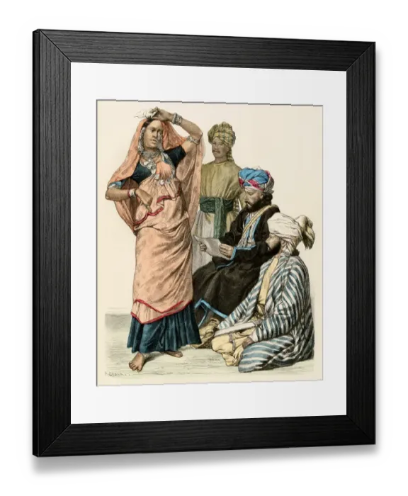 Framed Print : Afghan men and an Indian dancer Framed Print : Afghan men and an Indian dancer