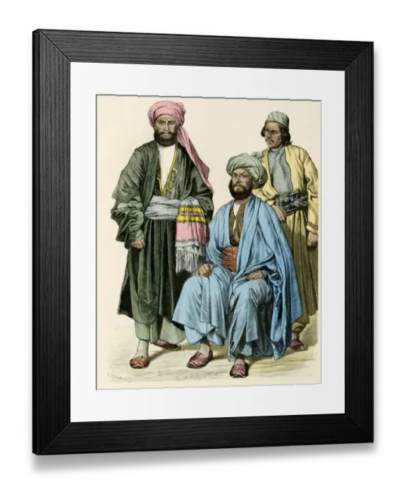 Framed Print : Afghan men, 1800s Framed Print : Afghan men, 1800s