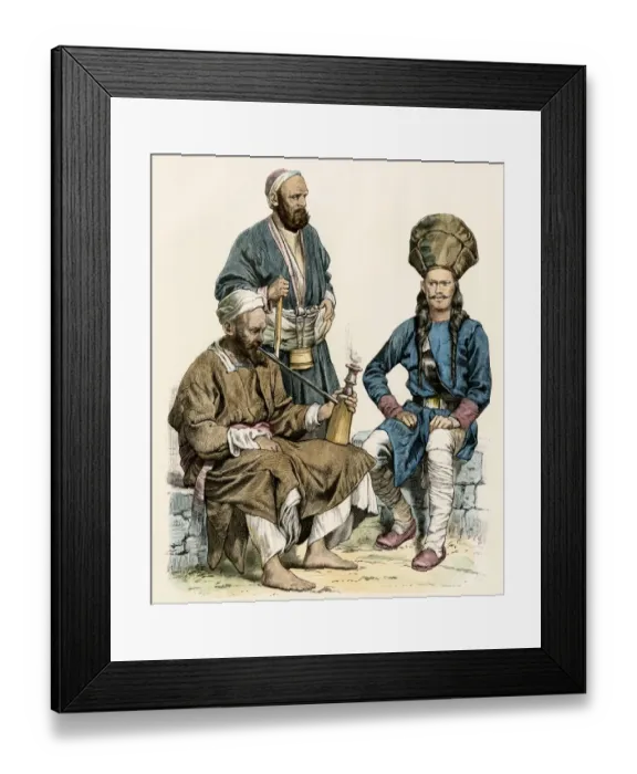 Framed Print : Men from Kashmir and the Himalayas, India Framed Print : Men from Kashmir and the Himalayas, India