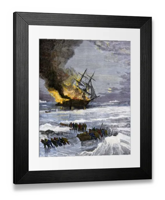 Framed Print : Arctic rescue ship disaster off Siberia, 1882 Framed Print : Arctic rescue ship disaster off Siberia, 1882