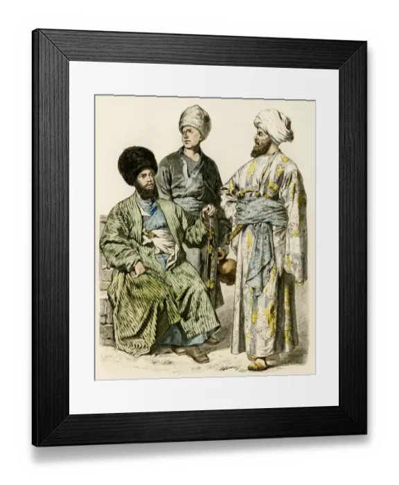 Framed Print : Uzbekistan men, 1800s
