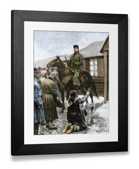 Framed Print : Starving peasants begging in Russia, 1890s