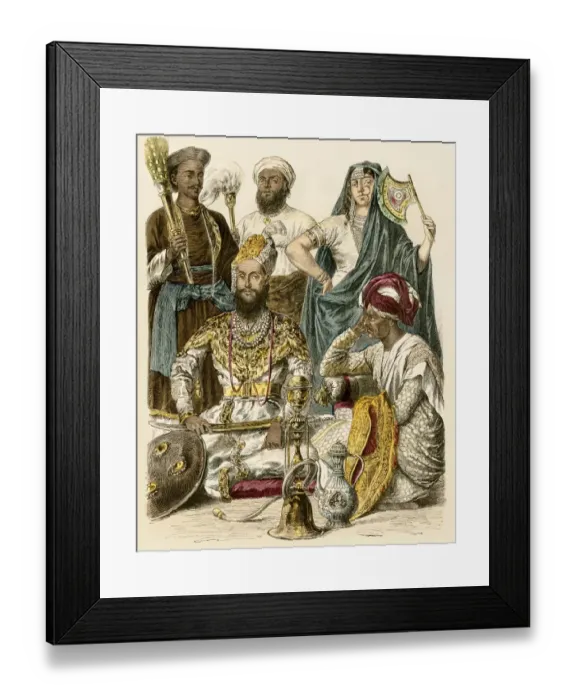 Framed Print : Ruler of Delhi and his attendants, 1800s Framed Print : Ruler of Delhi and his attendants, 1800s