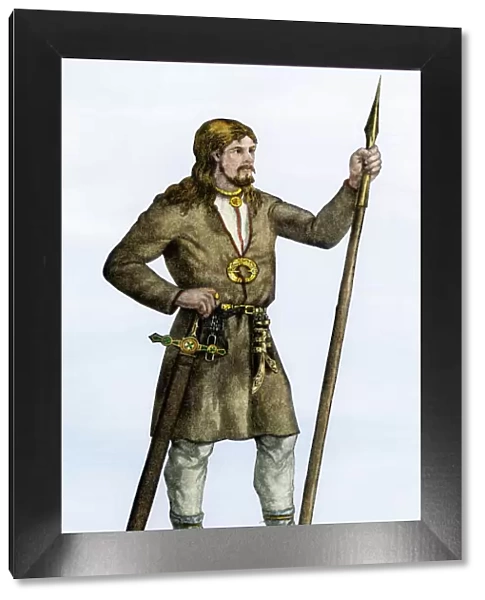 Man dressed in traditional Celt or Finnish attire