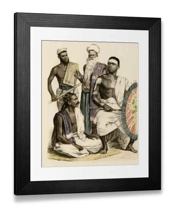 Framed Print : Muslim people of India, 1800s Framed Print : Muslim people of India, 1800s