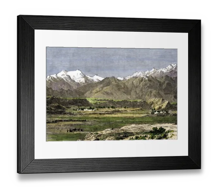 Framed Print : Afghanistan travelers nearing the Pamir Mountains, 1800s
