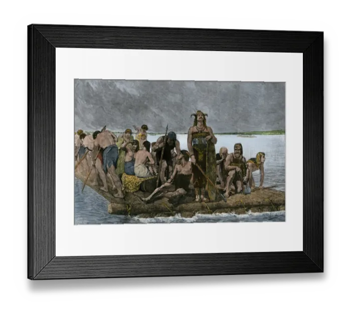 Framed Print : Franks crossing the Rhine into Gaul