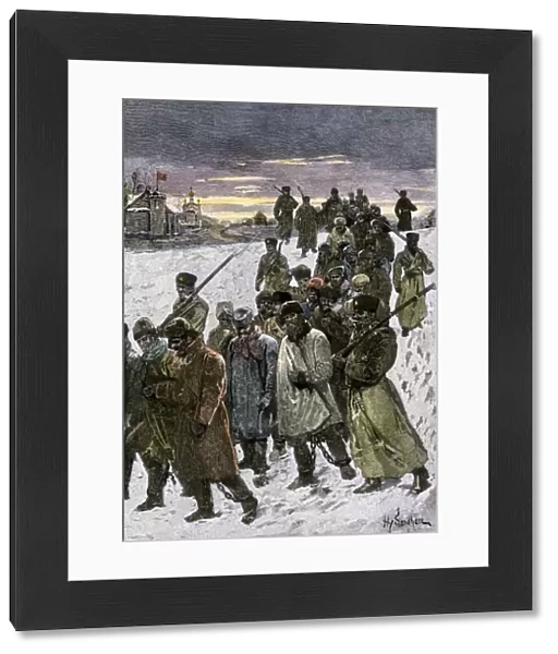 Russian prisoners forced to work in Siberia, 1880s